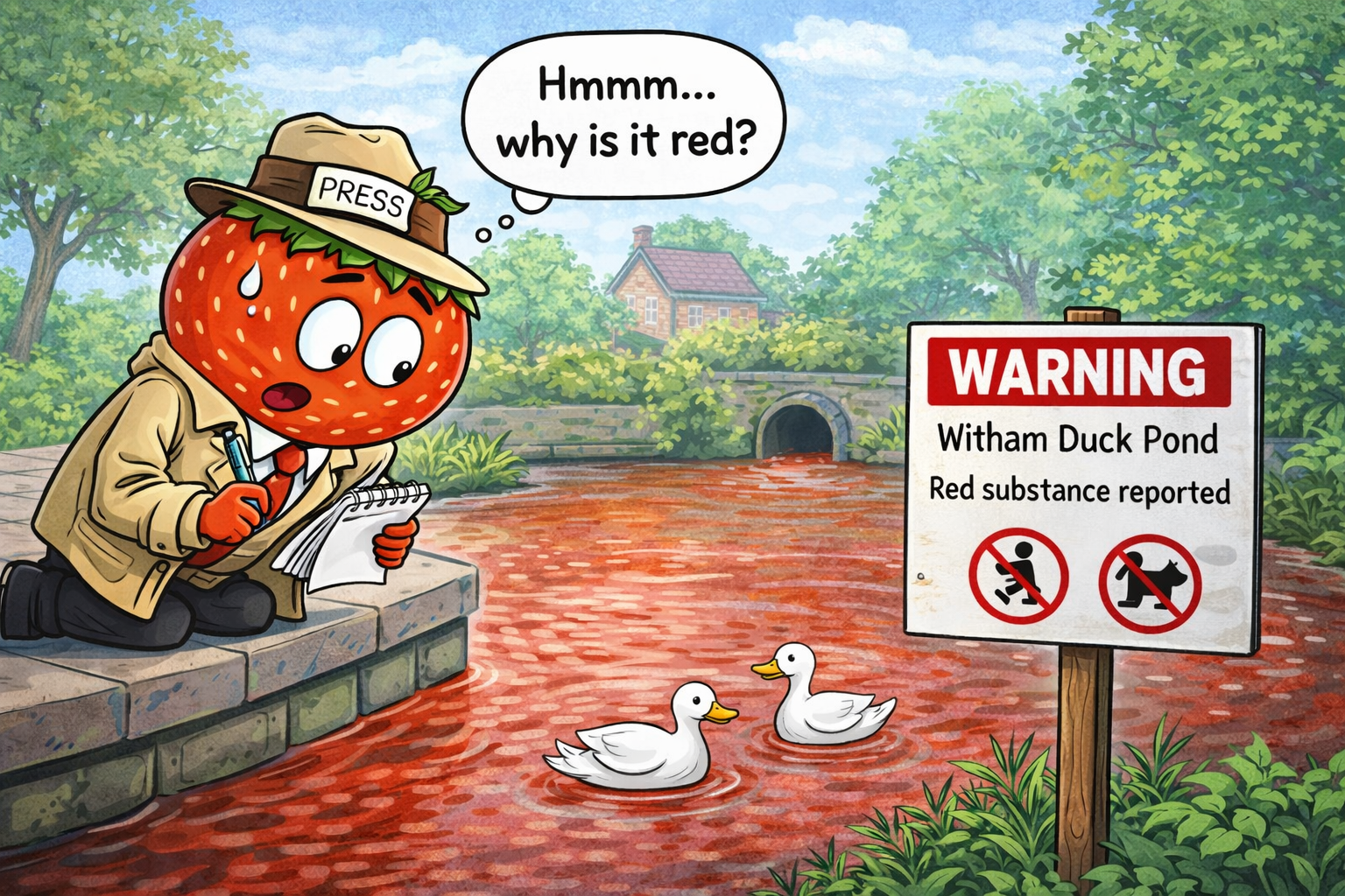 Warning Issued After ‘Red Substance’ Spotted in Witham Duck Pond